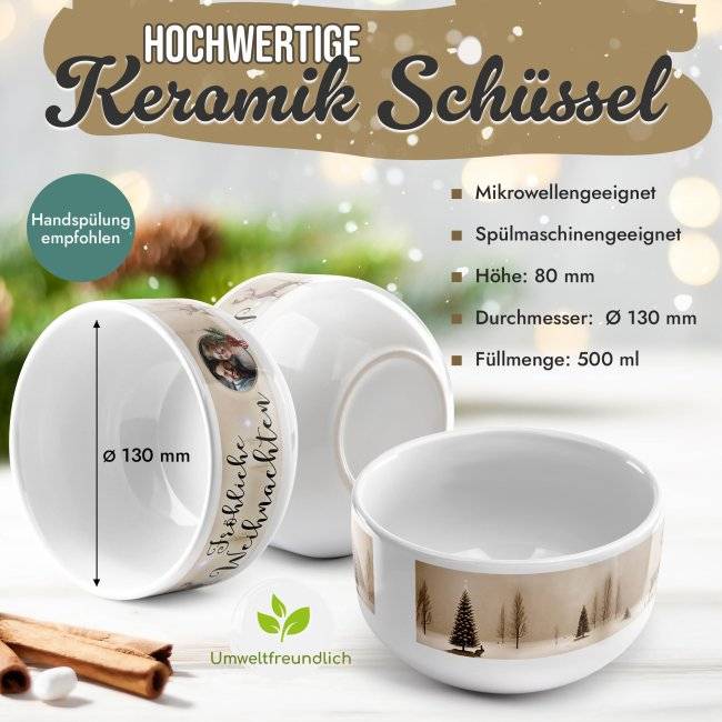 Tassendruck Müslischlüssel - Weihnachten Sepia - mit Foto - 500 ml 50% Rabatt mit kostenlosem Versand