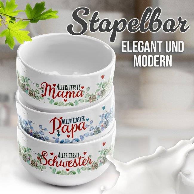 Tassendruck Müslischüssel - Allerliebste Mama - 500 ml Kostenloser Versand international