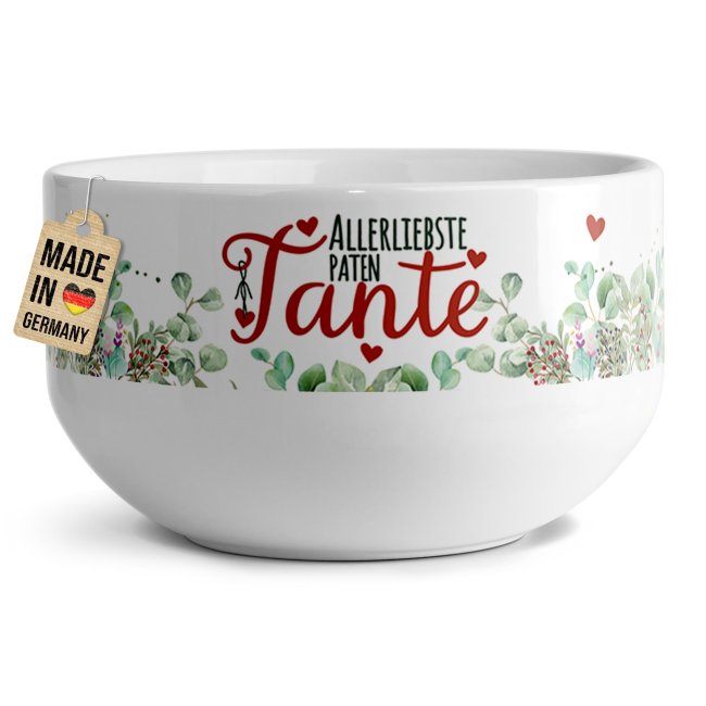Tassendruck Müslischüssel - Allerliebste Patentante - 500 ml