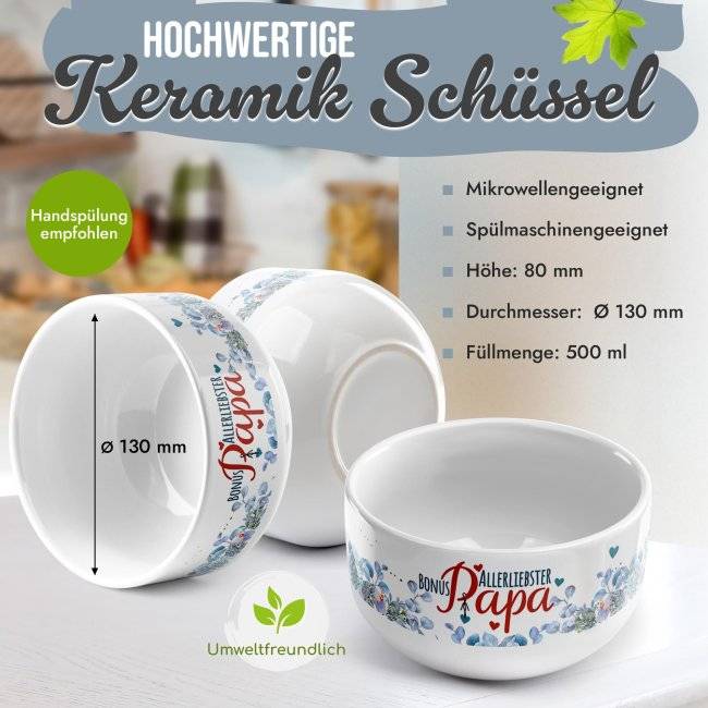 Tassendruck Müslischüssel - Allerliebster Bonuspapa - 500 ml zollfrei