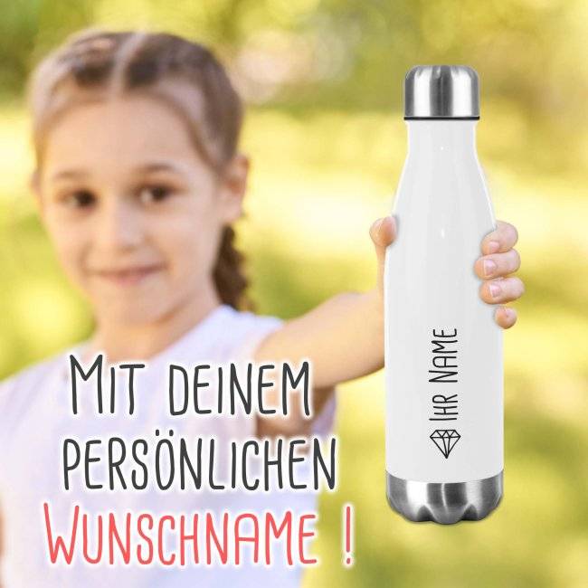 Tassendruck Edelstahl-Trinkflasche individuell mit Name und Symbol Hotsell