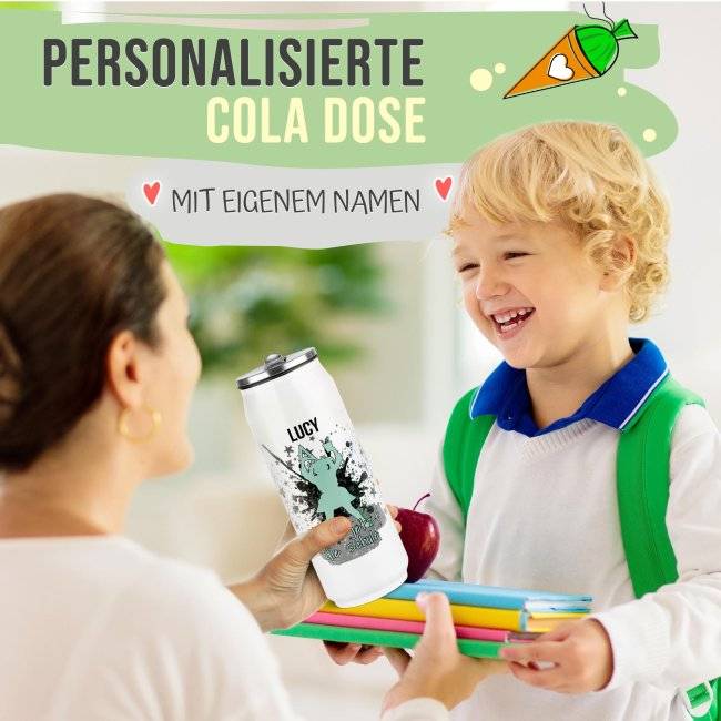 Tassendruck Cola-Dose - Rockt die Schule Mädchen - mit Name - Weiß 420 ml Rabatt